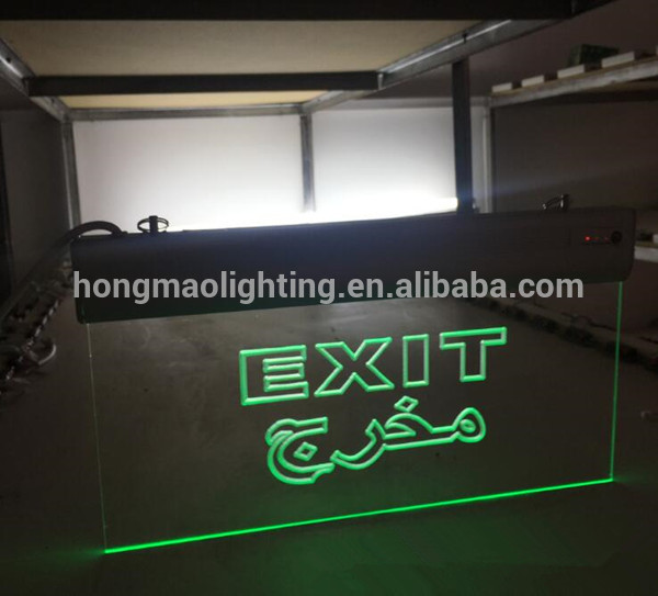 Aluminum and Acrylic 1.2V back battery running man emergency exit sign light with 6 pcs green led