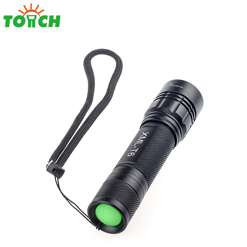 Small wholesale aluminum black high power first aid self defense led torch flashlight