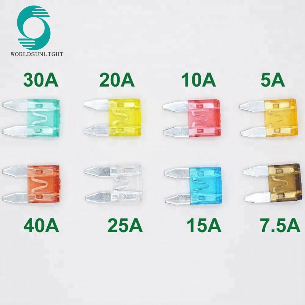 5a 7.5a 10a 15a 20a 25a 30a 40a amp Zinc Material small size Mini auto blade fuse