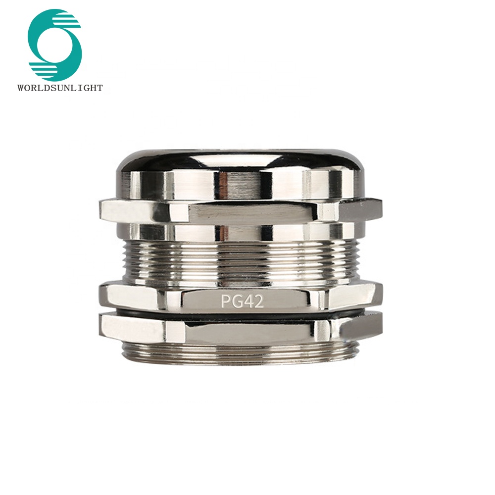 IP68 waterproof PG42 metal brass cable gland with CE approved(32-38MM)