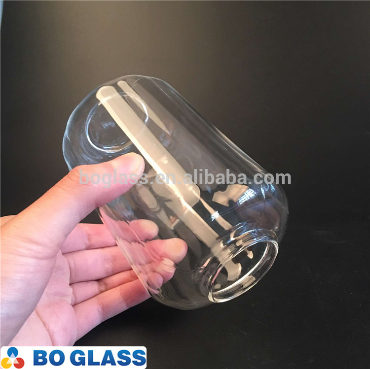 glass lamp shade with inside G9 screw inside sandblasting outside clear