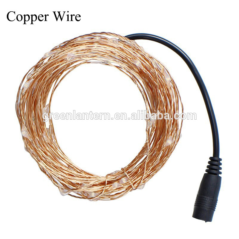 33FT 100 LEDs Plug Adapter Christmas Copper Wire 12v Mini Led String Fairy Lights with DC plug