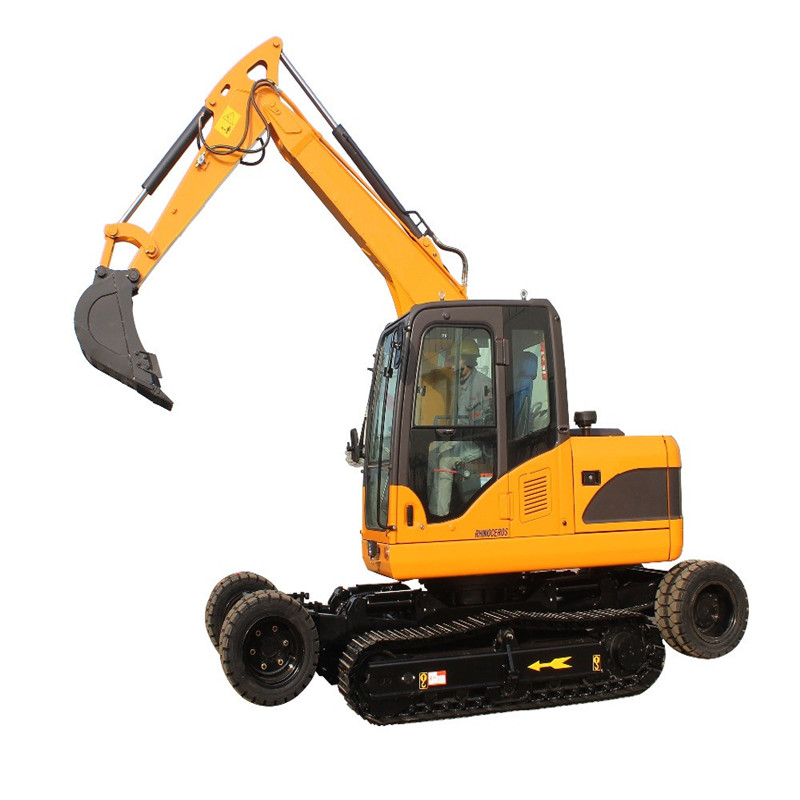 9 ton grade bucket hydraulic excavator earth digger on wheels