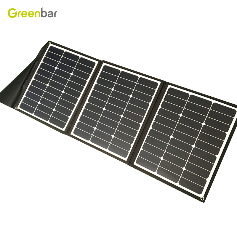 High efficiency durable sunpower PET folding solar panel portable bag with holder handle for outdoor camping solar generator RV