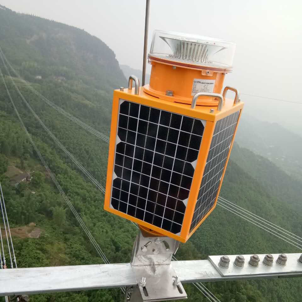 ICAO Aviation Obstacle Light Type B Red Flashing solar power beacon lights for Telecom tower