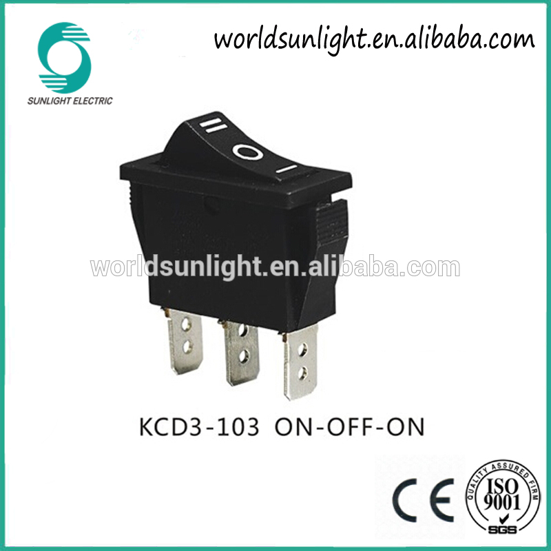 KCD3-103-4 on-off-on 15a 250v small rocker switch