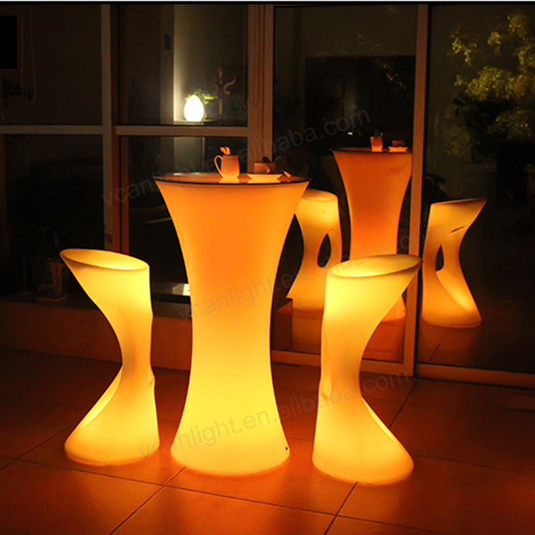 Glowing illuminated waterproof led light cocktail tables