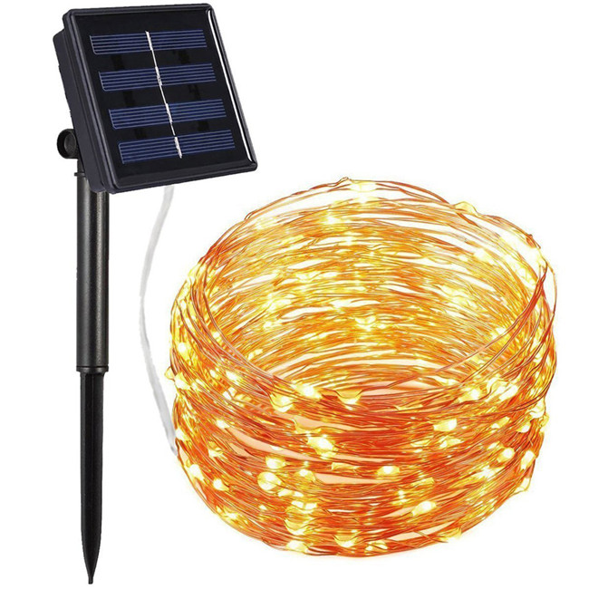 Solar Copper Wire Lights Decorative String Lights Outdoor Waterproof Led Lighting