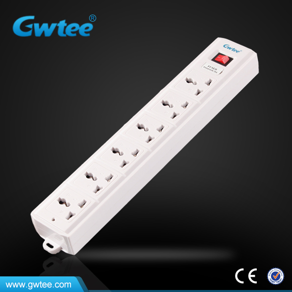 Multi way outlet universal electrical extension fused socket