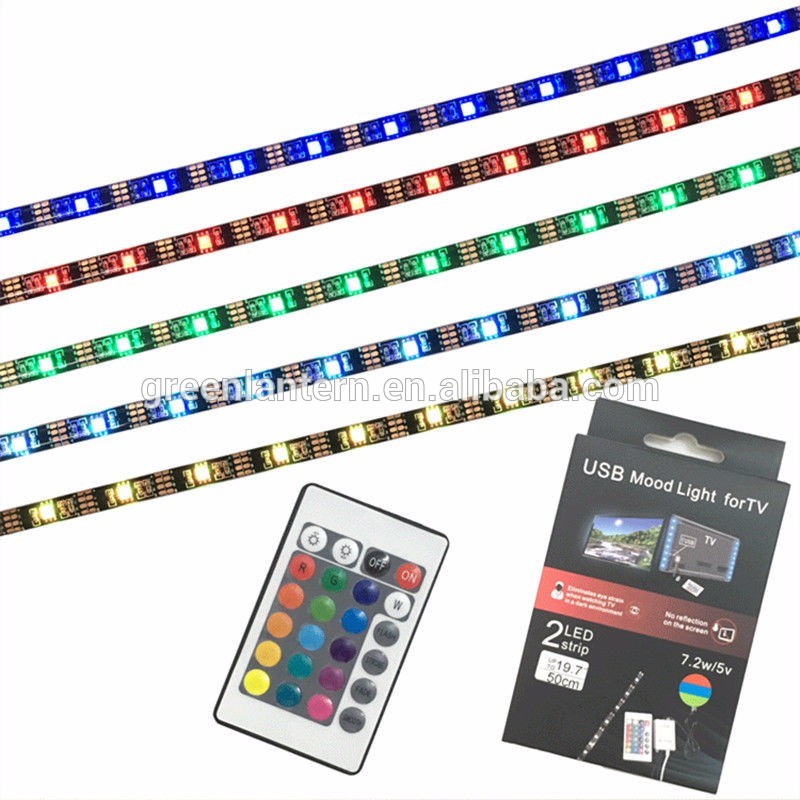 factory price good quality DC 5V USB Power RGB LED Strip light lamp Tape SMD 3528 Ribbon For TV Background