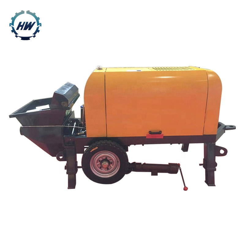 High Efficiency 60m3/h Diesel Engine Trailer Concrete Pump For Sale