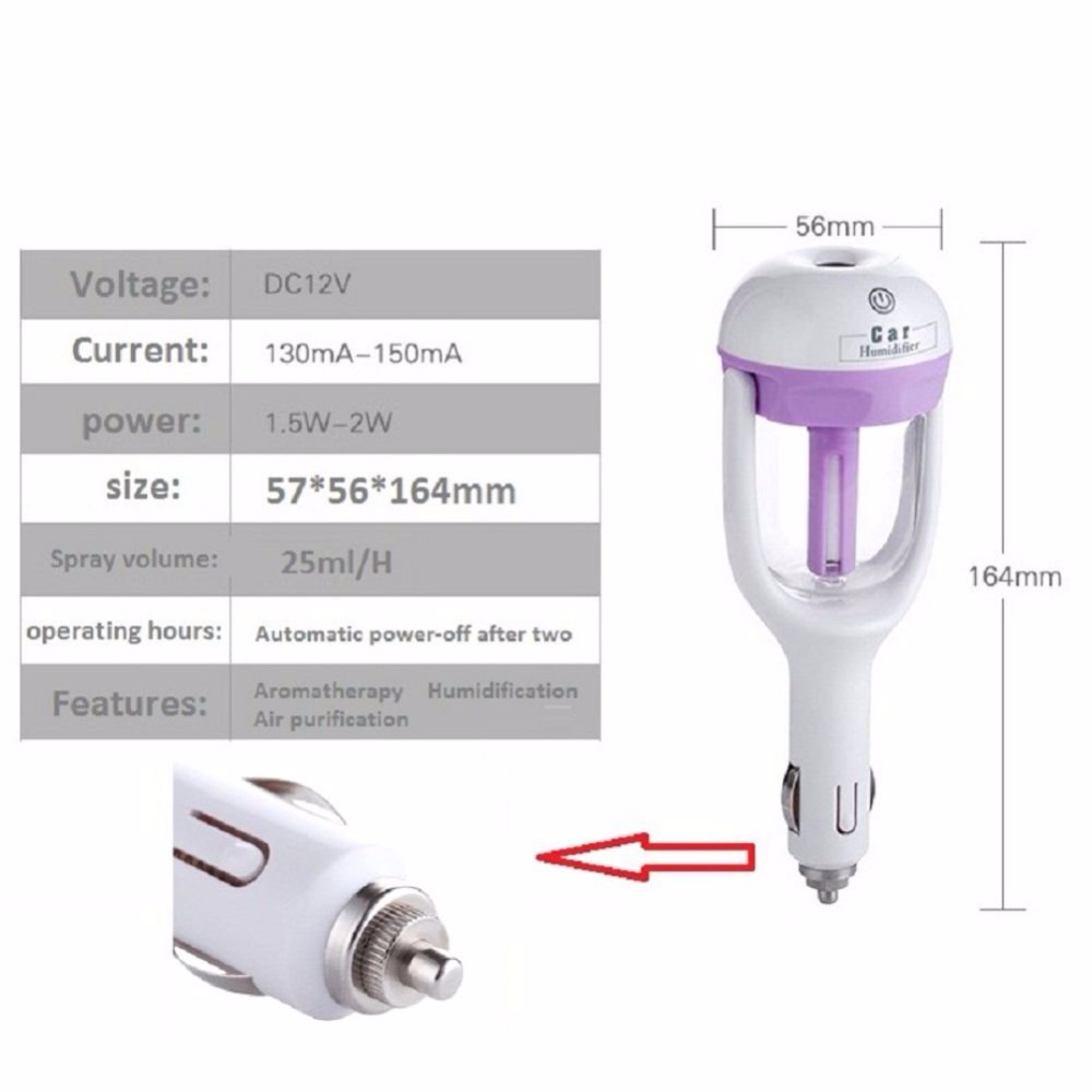 Car Air Humidifier Purifier Freshener Aroma Essential Oil Diffuser with factory price