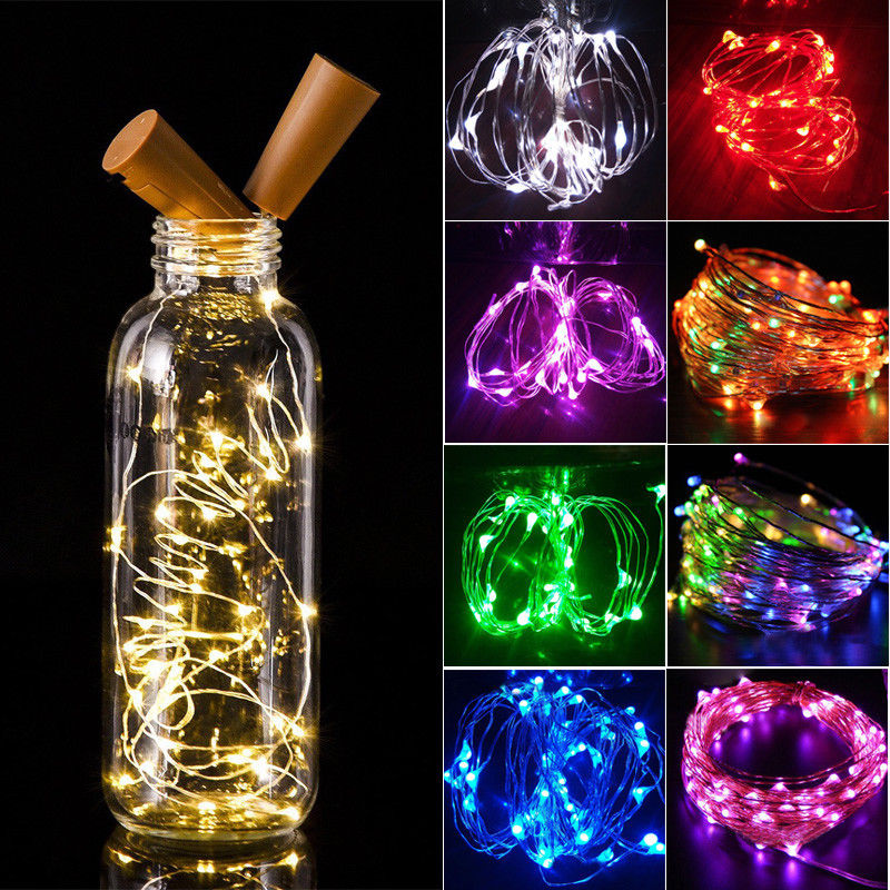 Wine Bottle Xmas Strip Lamp Party Decor 2M 20 LED Cork Shape String Night Light