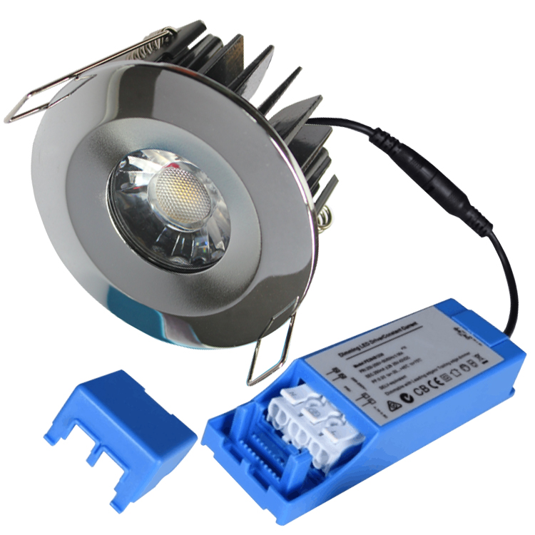 IP65 6W 400lm CRI>80 driverless changeable bezel led fire rated downlight