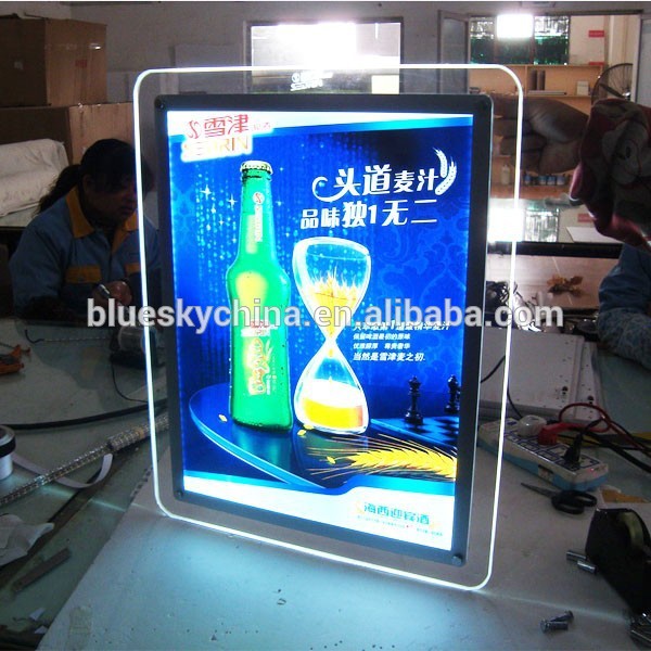 led acrylic light box photo light frame for beer advertisement display