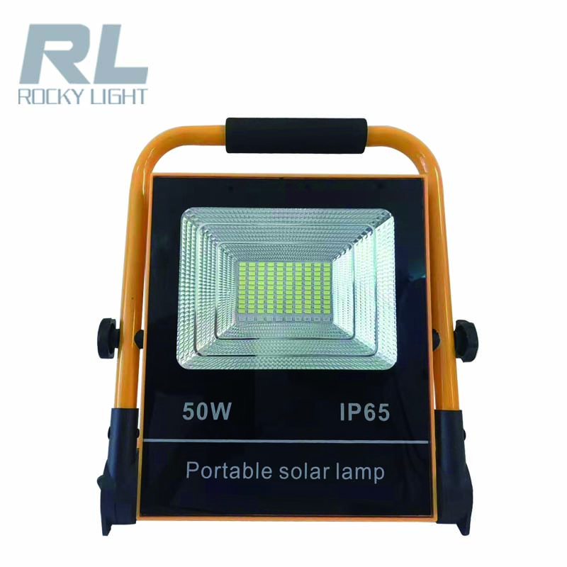 Portable solar floodlight