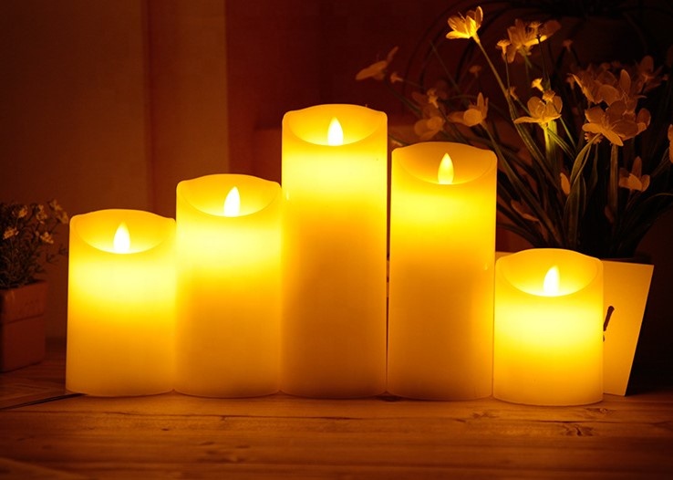 flameless Candles Battery Operated H 4 5 6 7 8 9 Real Wax Pillar Flickering LED Candle with 10-key Remote and Time Control
