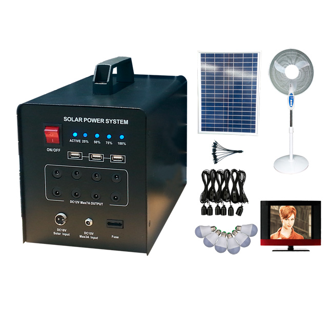India home lighting solar energy system 60W with lead acid battery lithium battery