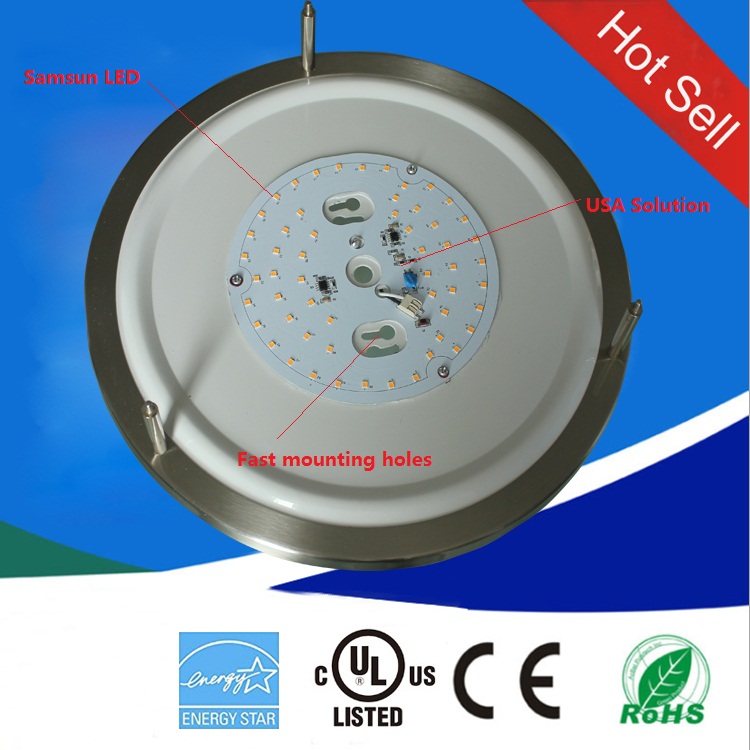 ETL16inch 30w ES UL certification motion sensor dimmable warm white natural white led ceiling light