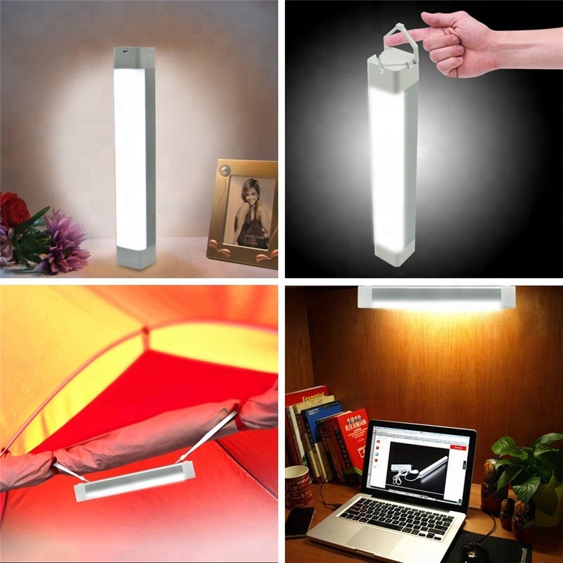 Supermarket Wholesale Easy Carry Brightness Hanging Led Lamp Power Bank USB Portable Tube light for Cellphone Hand phone Chargin