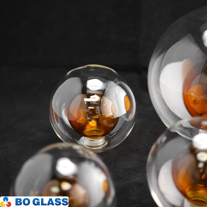 Hand Blown Christmas Clear Double Glass Globe