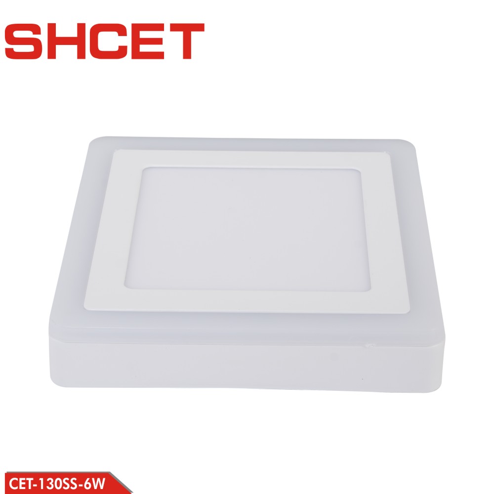 CET-130SS 6W double color square surfaced mounted surface led panel light