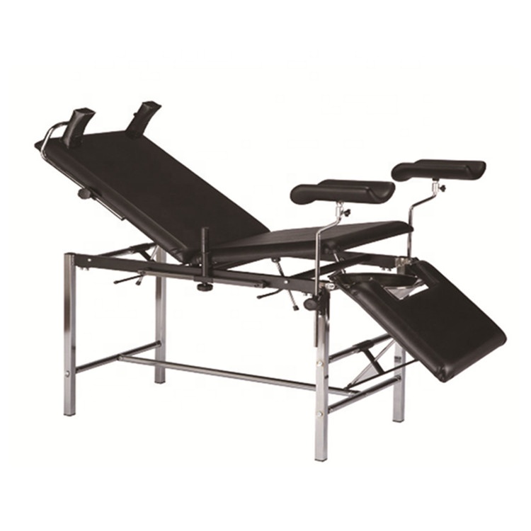 Stainless steel gyn examination table in hospital obstetric delivery bed