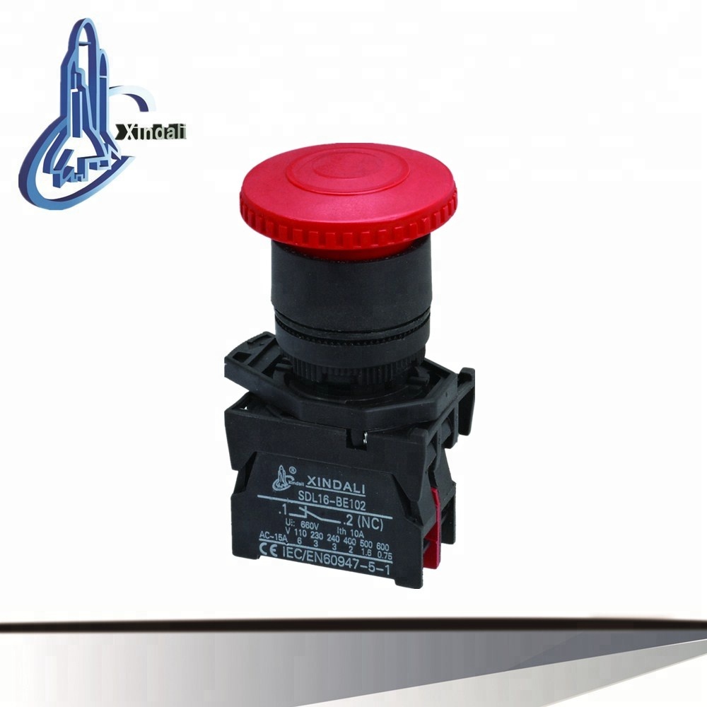 mushroom head push pull emergency stop push button switch mushroom  IP65 XDL21-ET42