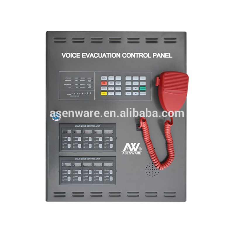 Voice evacuation system with panel and speakers