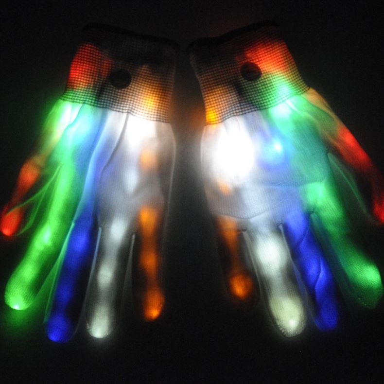 LED Finger Top Flashing Light Kids Toy Led Fiber Optic Gloves For Party Event Festival