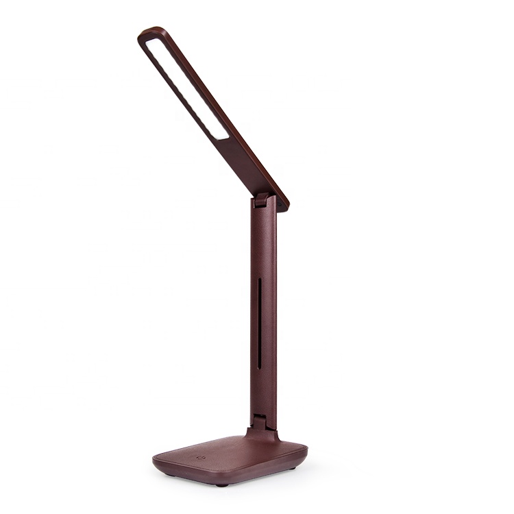 Flexible Leather Style Desk Lamp Cover Dimmable, CCT Adjustable Nordic Black Touch Study Foldable Slim desk Lamp