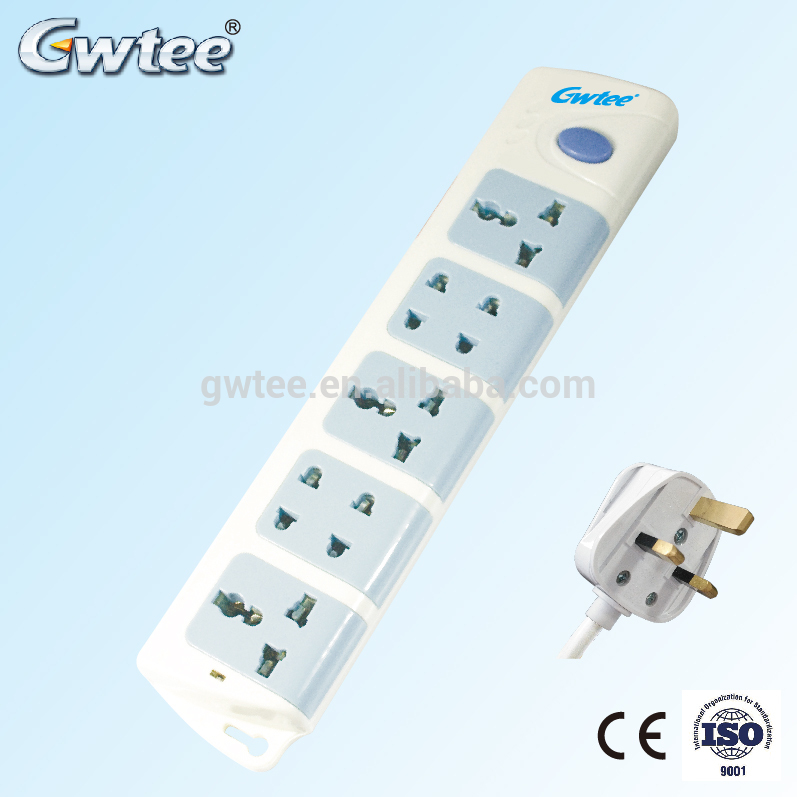 3 gang electrical power bar extension socket with hanging hole