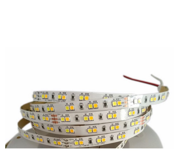 Super bright color temperature adjustable DC 24V led strip 2835 two color tunable led strip lighting