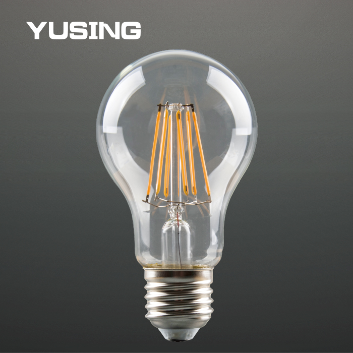 Glass Cover Edison Bulb, 6W A19 COB Dimmable LED Filament Bulb