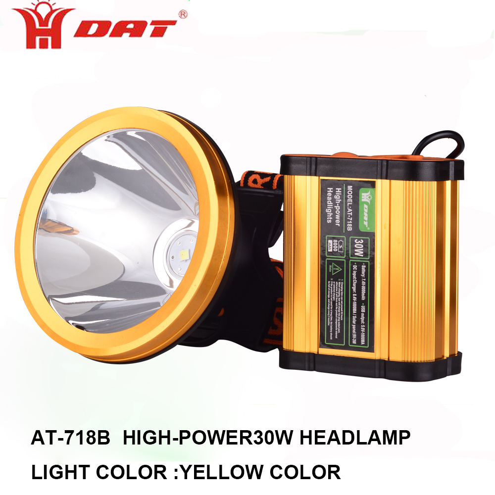 High power led Headlamp 30w Led Fishing Lamp with USB function