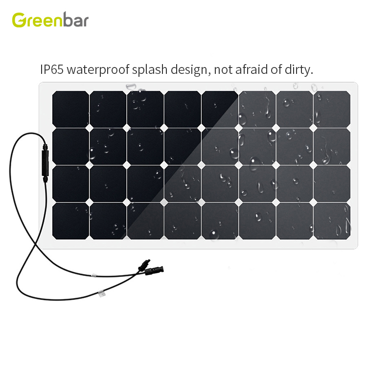 High efficiency waterproof 100w 18v ETFE semi flexible solar panel for boat rv system