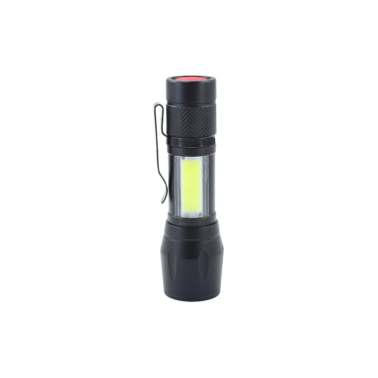 Aluminum Zoomable Pen Light Portable LED Mini COB Flashlight