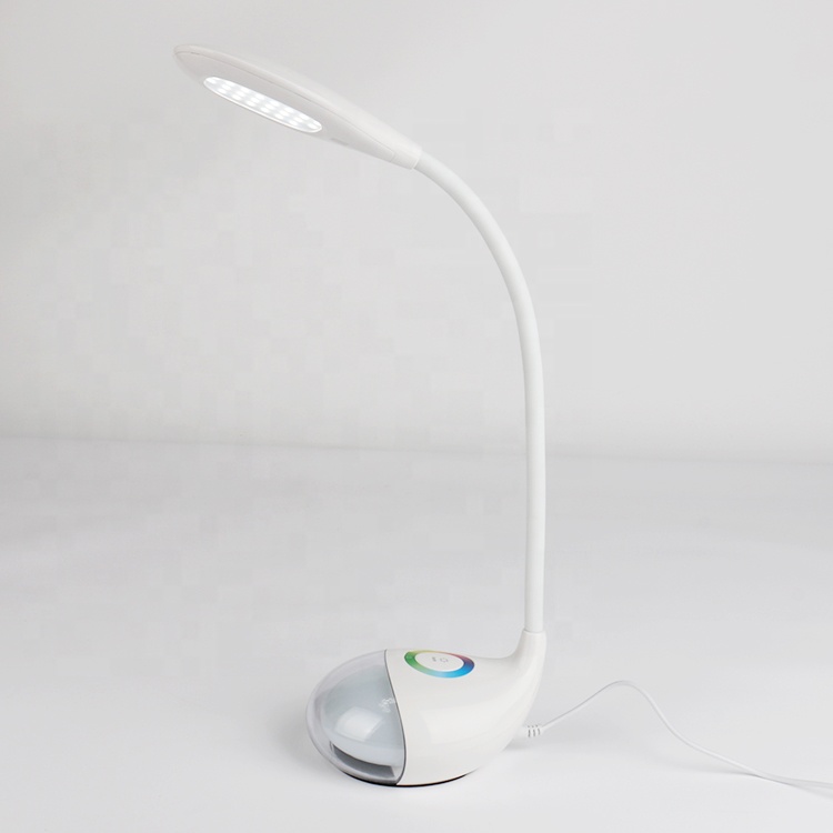 Eye-care Electric White Modern ABS Touch Control Flexible Gooseneck LED RGB Desk Lamp