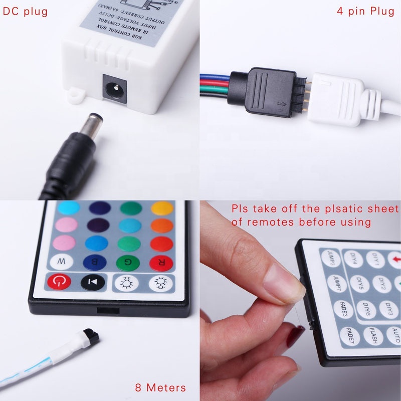 12V5050LED lights with 10M 300LED set bare board non-waterproof RGB seven color lights with 12v power supply