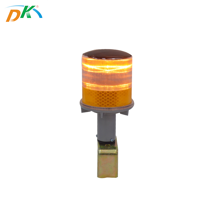 DK solar powered flashing traffic cone light for roadway safety