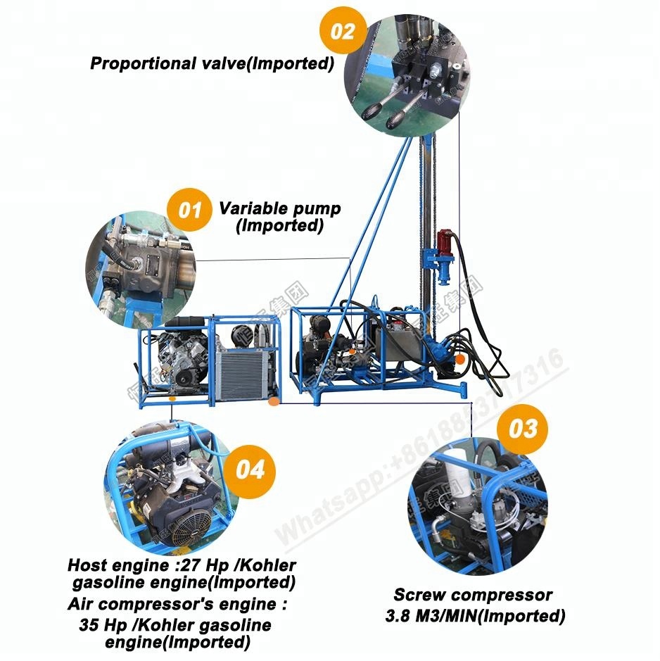 Mine bore exploration, water well borehole drilling machine price