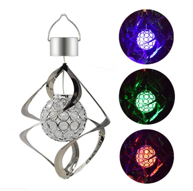 Hanging Wind Chimes Solar Led Light Powered Colour Changing Garden