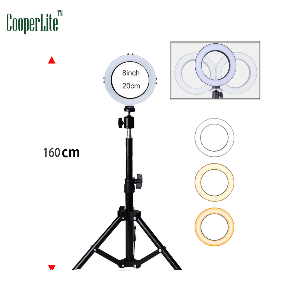CooperLite ZL-4025 with tripod stand 8 inch 72pcs LED Ring Light for Tik Tok live