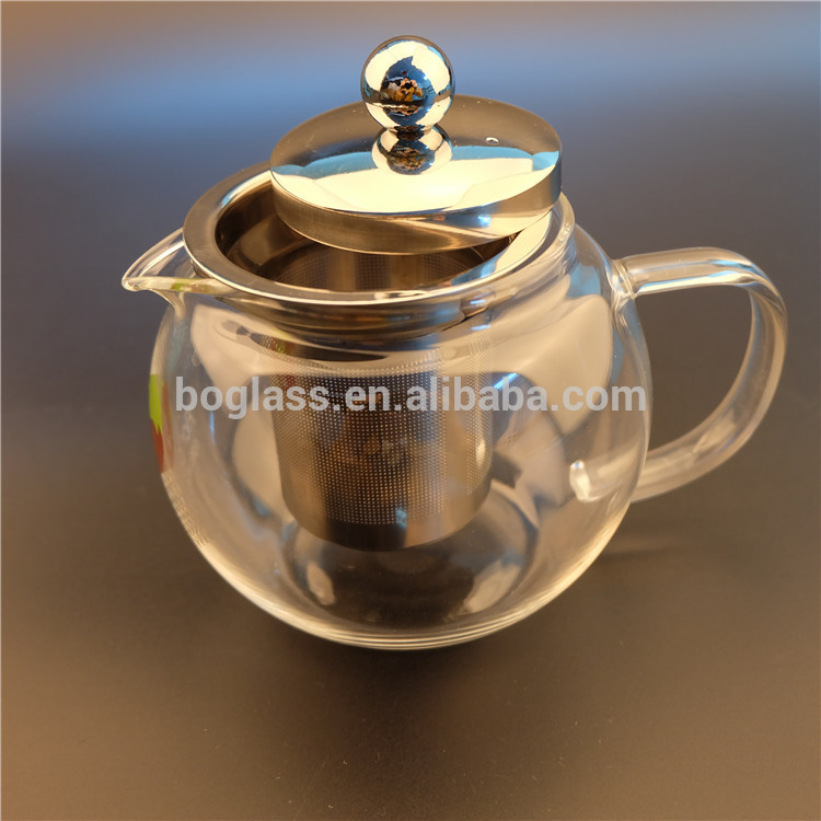 most popular 500ml high quality borosilicate glass teapot with filter for home and restaurant use