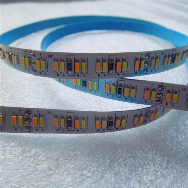 Double Dual White Color Temperature Tunable Led Tape Light Flexible Strip 5050 SMD 60Leds RGB dual white led rope light