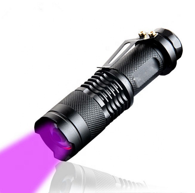 Rechargeable LED Flashlight UV Purple Violet Light UV Lamp 395 nm Portable Uv Torch Light