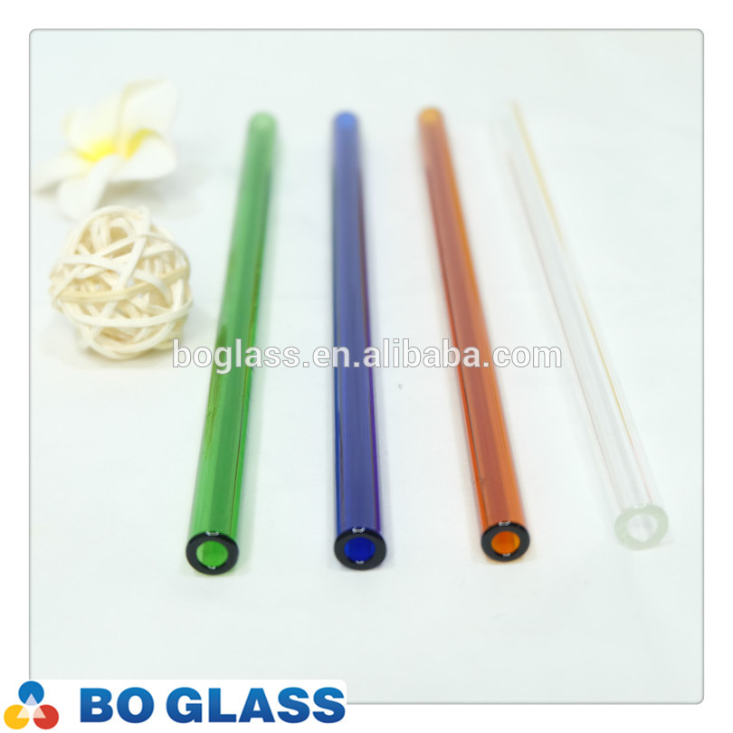 Food grade pyrex glass drinking straw with brushes and gift box