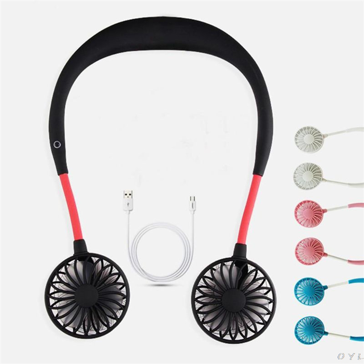 Mini Hands-free Portable USB Rechargeable Outdoor Sports Lazy Hanging Neck Band Fan