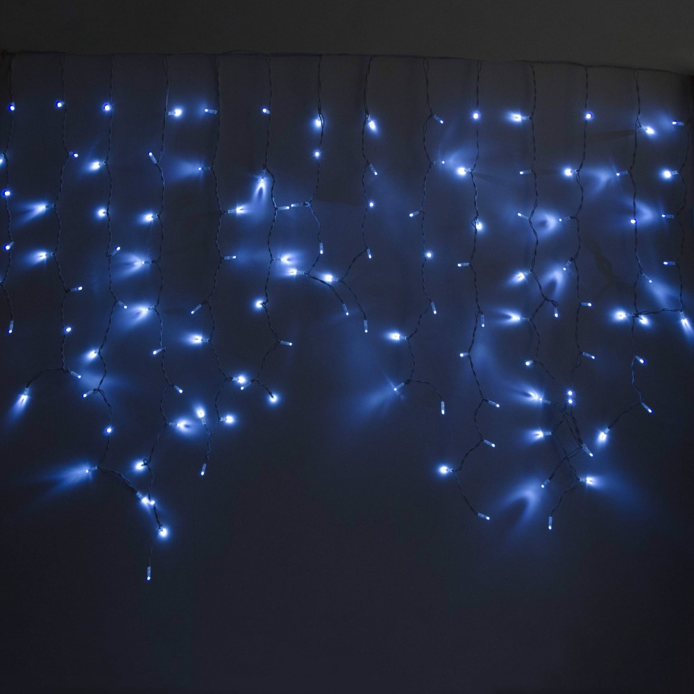 216 LEDs Fairy String Hanging Icicle Snowing Curtain Light for Outdoor Xmas Party