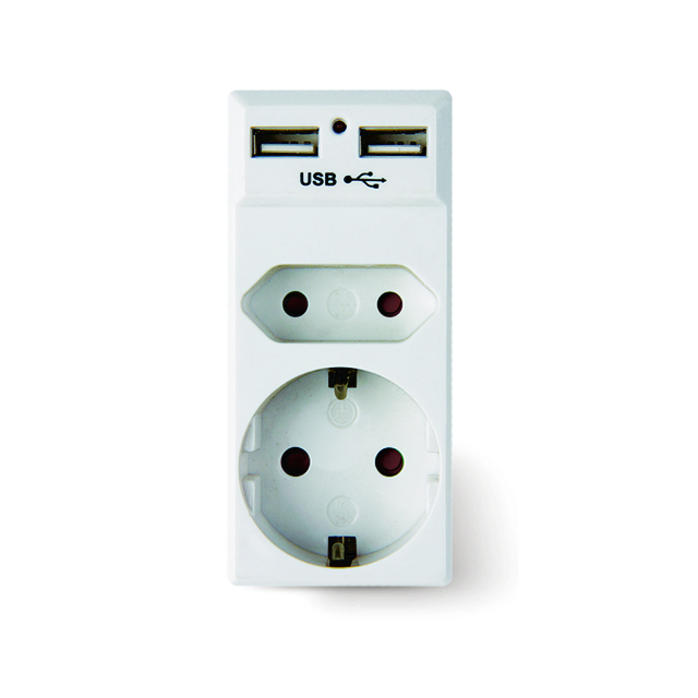 USB Wall Charger, Small Surge Protector, USB Outlet with 2 USB Ports (2.1A Total) for Apple, iPhone